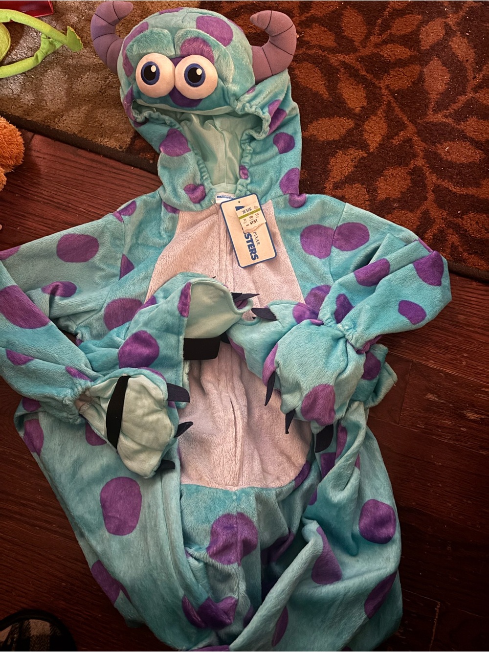 Plush Monster Kids Costume - Teal with Purple Spots
